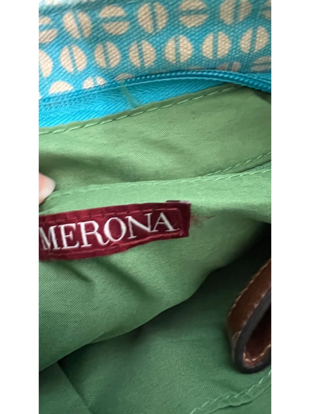 Merona Floral Crossbody Bag With Faux Leather Strap Vibrant Tropical Design And - Picture 6 of 6